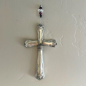 Repurpose flatware cross wall decor